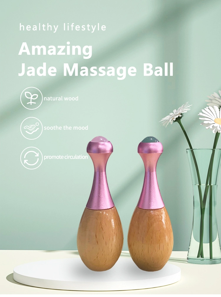 Wholesale Natural Beauty Quartz Massager Jade Roller Gua Sha Set Wooden Face Eye Massager