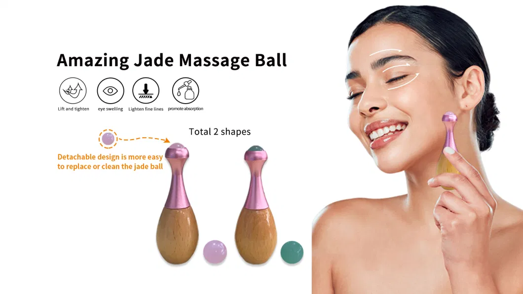 Wholesale Natural Beauty Quartz Massager Jade Roller Gua Sha Set Wooden Face Eye Massager