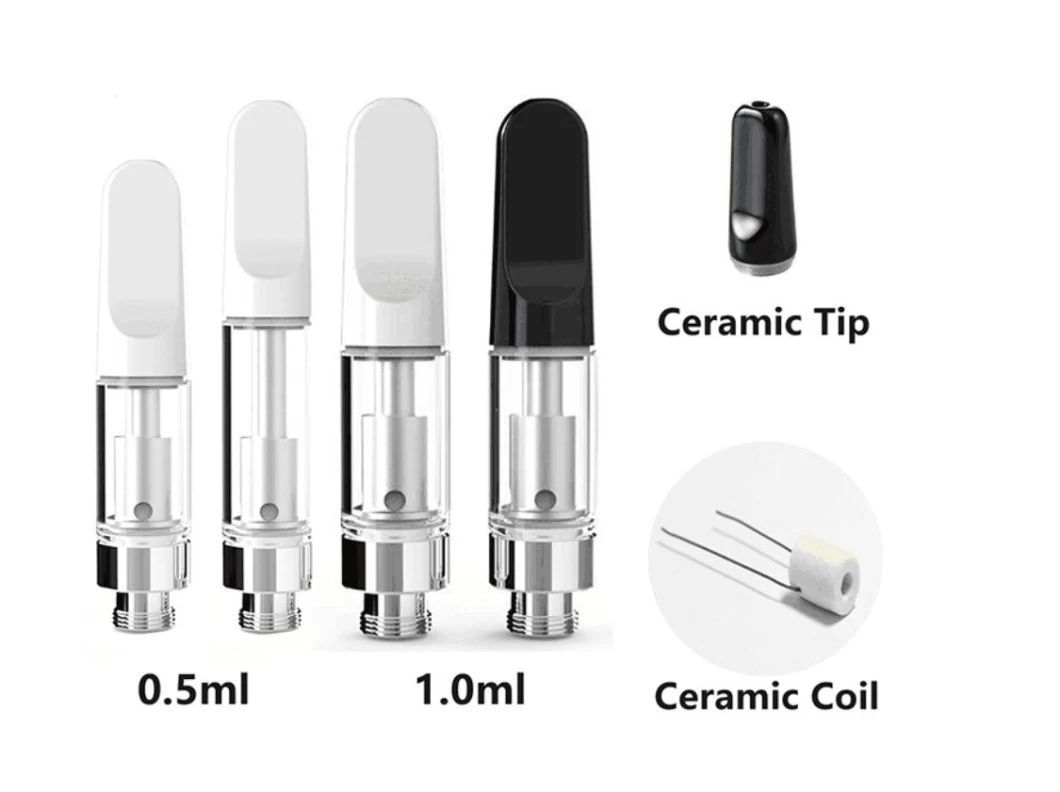 Hot Sell D8 Oil Vape Cartridges 0.5ml/0.8ml/1.0ml Empty 510 Thread Disposable Vape Cartridge with Ceramic Coil